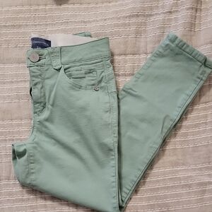 Democracy Light Green Cropped Jeans